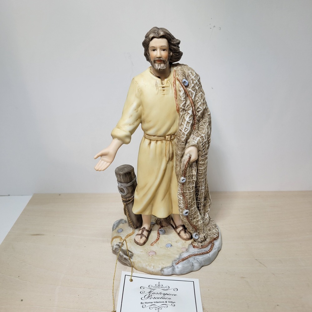 Masterpiece Porcelain The‎ Fisherman Jesus Statue Home Interiors Gift